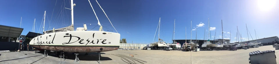 Liquid Desire in the boatyard