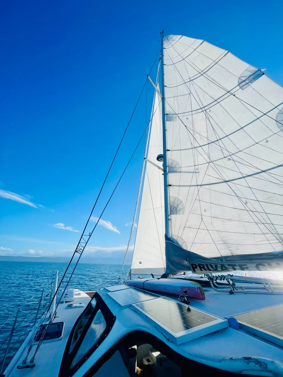 Under sail on open water