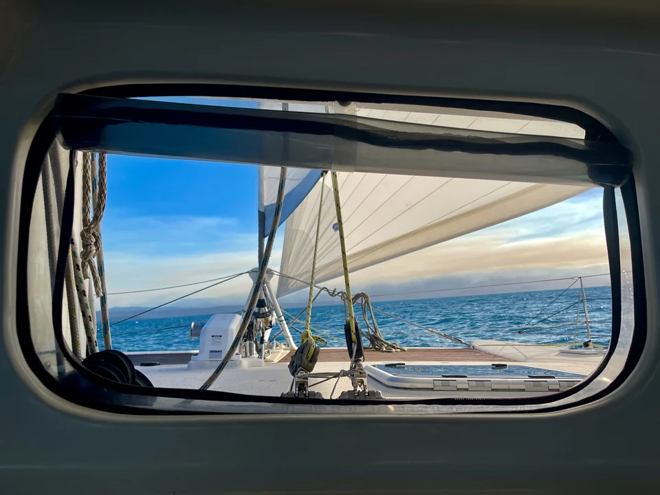 The view through a cabin hatch