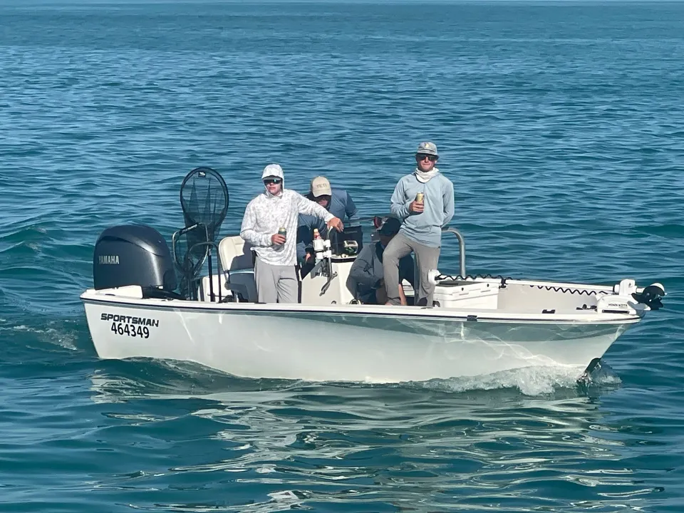 The flats boat out on the reef