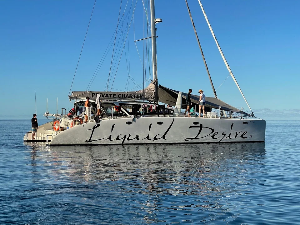 Liquid Desire with guests aboard
