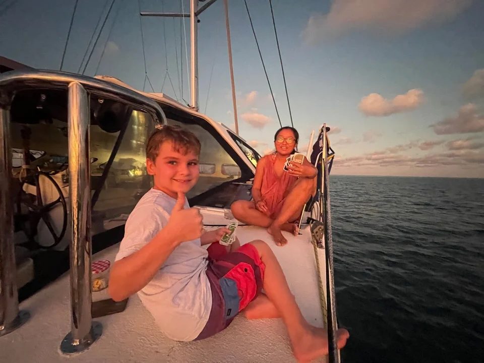 Guests enjoying the evening on deck